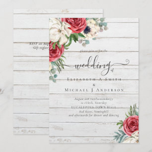 Elegante presupuesto de Boda floral azul blanco ro