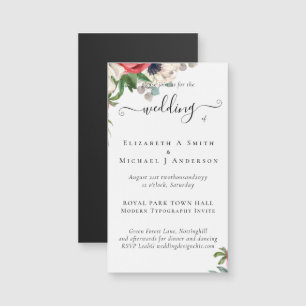 Elegante presupuesto de Boda floral azul blanco ro