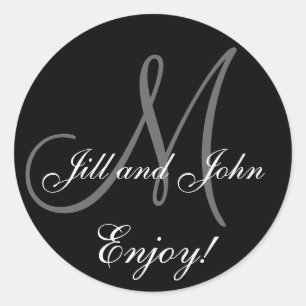 Elegante Primer Nombres Monograma Pegatina de la b
