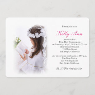 Elegante Primera Invitación a la Santa Comunión pa