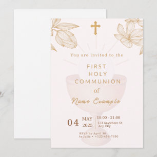 Elegante Primera Invitación de la Santa Comunión