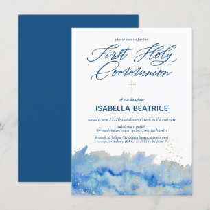 Elegante Primera Invitación de la Santa Comunión