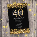 Elegante programa 40 Fiesta de cumpleaños Gold con<br><div class="desc">Elegante diseño "Programa de Fiesta de Cumpleaños" con Sparkles & Lights in Gold con texto personalizado.</div>