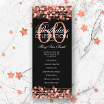Elegante programa 60th Birthday Party Menú Rosa Go<br><div class="desc">Elegante diseño "Programa de Fiesta de Cumpleaños" con Sparkles & Lights in Rosa Gold con texto personalizado.</div>
