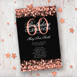 Elegante programa 60th Birthday Party Menú Rosa Go<br><div class="desc">Elegante diseño "Programa de Fiesta de Cumpleaños" con Sparkles & Lights in Rosa Gold con texto personalizado.</div>