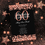Elegante programa 60th Birthday Party Menú Rosa Go<br><div class="desc">Elegante diseño "Programa de Fiesta de Cumpleaños" con Sparkles & Lights in Rosa Gold con texto personalizado.</div>
