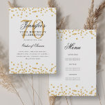 Elegante programa 70th Birthday Menú Gold<br><div class="desc">Elegante diseño de "Programa de Fiesta de Cumpleaños" con confetti falso purpurina y texto personalizado.</div>