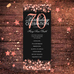 Elegante programa 70th Birthday Party Menú Rosa Go<br><div class="desc">Elegante diseño "Programa de Fiesta de Cumpleaños" con Sparkles & Lights in Rosa Gold con texto personalizado.</div>