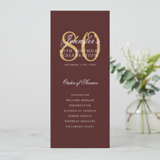 Elegante programa 80 Menú de Borgoña Dorado+Gracia