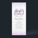 Elegante programa 80th Birthday Menú Purple<br><div class="desc">Elegante diseño de "Programa de fiesta de cumpleaños" con un falso texto de personalizado de confeti purpurina.</div>