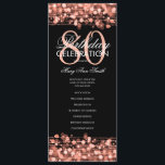 Elegante programa 80th Birthday Party Menú Rosa Go<br><div class="desc">Elegante diseño "Programa de Fiesta de Cumpleaños" con Sparkles & Lights in Rosa Gold con texto personalizado.</div>