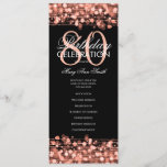 Elegante programa 80th Birthday Party Menú Rosa Go<br><div class="desc">Elegante diseño "Programa de Fiesta de Cumpleaños" con Sparkles & Lights in Rosa Gold con texto personalizado.</div>