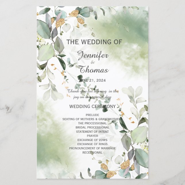 Elegante programa botánico de vegetación Eucalyptu (Anverso)