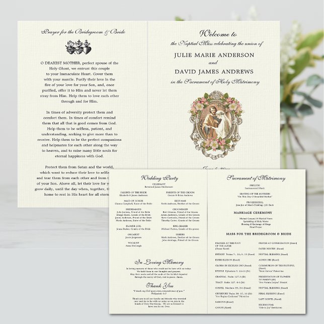 Elegante programa católico de bodas en masa (Our wedding programs are a wonderful addition to your wedding ceremony. )