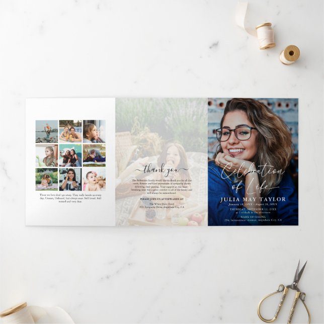 Elegante programa conmemorativo del funeral por su (Exterior)