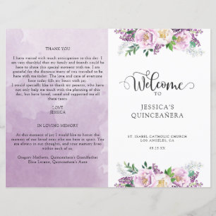 Elegante programa de bienvenida de Quinceañera con
