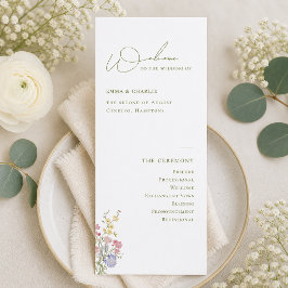 Elegante Programa de Boda Boho Chic Flores Silvest