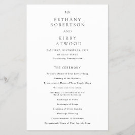 Elegante Programa de Boda Clásico y Económico