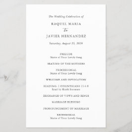 Elegante Programa de Boda Clásico y Económico