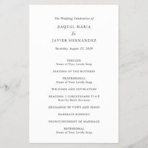 Elegante Programa de Boda Clásico y Económico