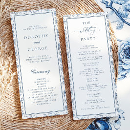 Elegante Programa de Boda con Chinoisería Azul