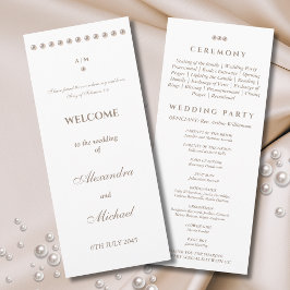 Elegante Programa de Boda Cristiano Simple Perla