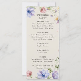 Elegante programa de Boda de Flores Silvestres de