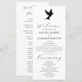 Elegante Programa de Boda en Blanco y Negro con Av
