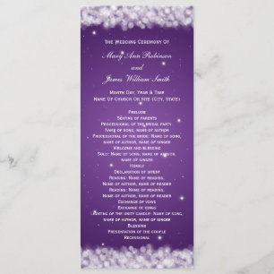 Elegante Programa de Boda Fiesta Destello Púrpura