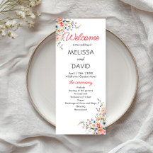 Elegante Programa de Boda Floral