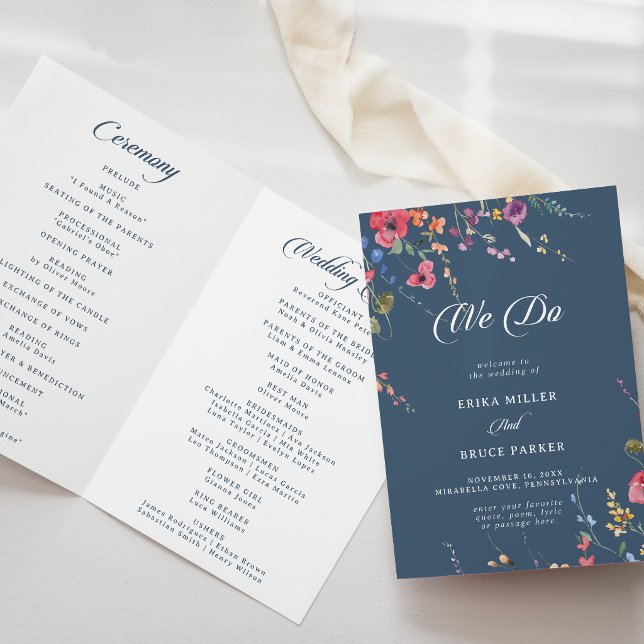Elegante Programa de Boda Floral Botánico Doble (Subido por el creador)