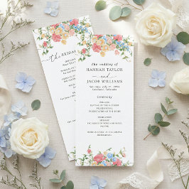 Elegante Programa de Boda Floral de Flor Silvestre