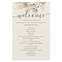 Elegante programa de boda floral de jardín con acu