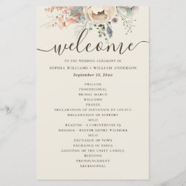 Elegante programa de boda floral de jardín con acu