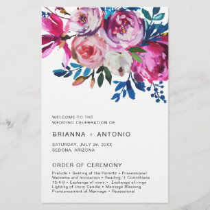 Elegante Programa de Boda Floral Moderno Presupues