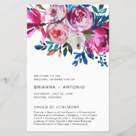 Elegante Programa de Boda Floral Moderno Presupues