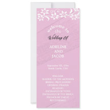 Elegante programa de boda floral rosa y blanco