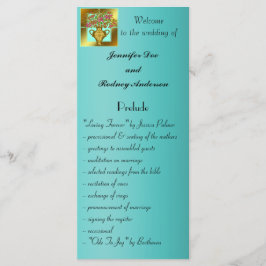 Elegante Programa de Boda Floral Tarjeta para rack