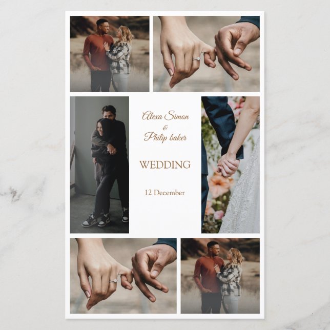 Elegante programa de boda fotográfica moderno y mi (Anverso)