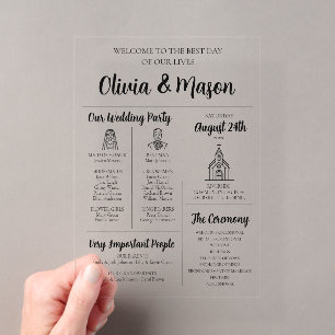 Elegante Programa de Boda Infográfico Moderno Únic
