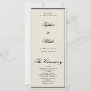 Elegante Programa de Boda Minimalista Ceniza Liger