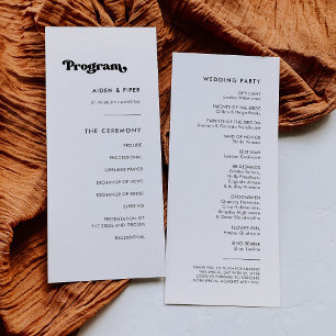 Elegante programa de boda retro