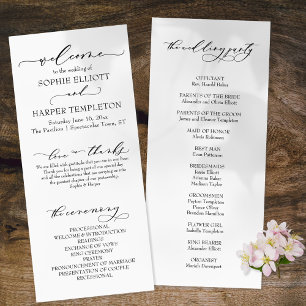 Elegante Programa de Boda Sencilla con Guión de Lu
