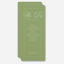 Elegante Programa de Boda Verde Pinstripe