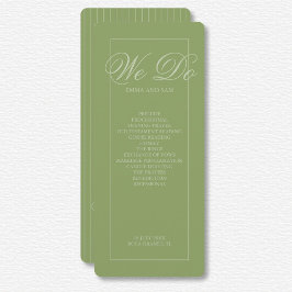 Elegante Programa de Boda Verde Pinstripe