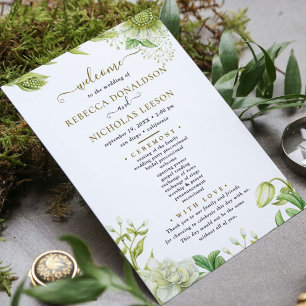 Elegante programa de bodas botánicas de flores ver