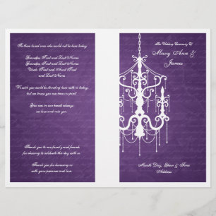 Elegante Programa de Bodas Candelabro Púrpura