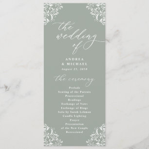 Elegante programa de bodas clásicas de Vintage ver