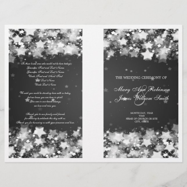 Elegante programa de bodas con estrellas deslumbra (Anverso)