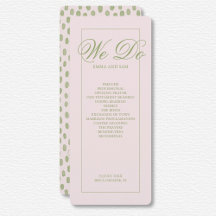 Elegante Programa de Bodas con Punto Verde Rosa